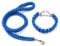 Kabxhueo Strong Rope Dog Lead and Collar Set 4FT Durable Braided Dog Collars and Leads Set Nylon Rope Leashes with Heavy Duty Clips Slip Lead Collar with Metal Chain for Small Medium Large Dogs, Blue