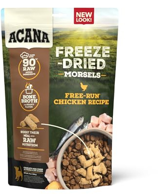 ACANA Grain-Free High Protein Freeze Dried Dog Food & Topper Free-Run Chicken Recipe Morsels 8oz Bag