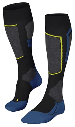 FALKE Herren Skisocken SK4 Advanced M Kh Wolle Funktionsmaterial warm dünn 1 Paar, Schwarz Black 3001-O, 46-48
