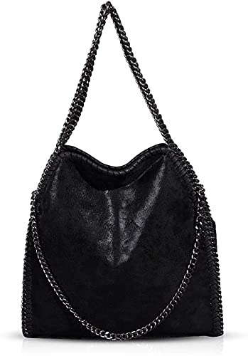 Umhängetasche für Damen, Umhängetasche, Umhängetasche für Damen, Umhängetasche, groß, robust, lässig, Hobo, Schwarz