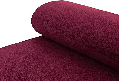Polar Fleece Stoff Antipilling einfarbig bordeaux - Meterware ab 25 cm x 150 cm - Stoff zum Nähen