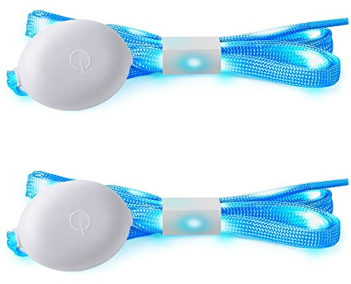 Syhood LED Light Up Shoe Laces Nylon LED Shoelaces with Flashing Shoe Laces for Party Favors Hip-hop Dancing(Blue)