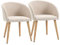 HOMCOM Besucherstühle, skandinavisches Design, 2 Stühle, abgeschrägte Beine aus Gummi, ergonomische Armlehnen, Leinenoptik, Beige