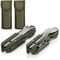 KS-11 2 Stück Outdoor Bundeswehr Besteck Edelstahl Campingbesteck Essbesteck Set 6 teilig Camping Besteckset, grün silber