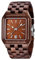 Tiong Analoge Quarz-Herrenuhr aus Holz, handgefertigte Uhr aus Balsaholz, quadratische Herrenuhr aus Mahagoni…