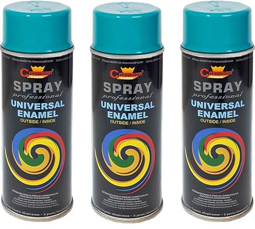VE-INDUSTRIES Lackspray nach RAL 3er Sparpack Spraydose 400ml Buntlack für Holz, Metall (5021 Wasserblau)