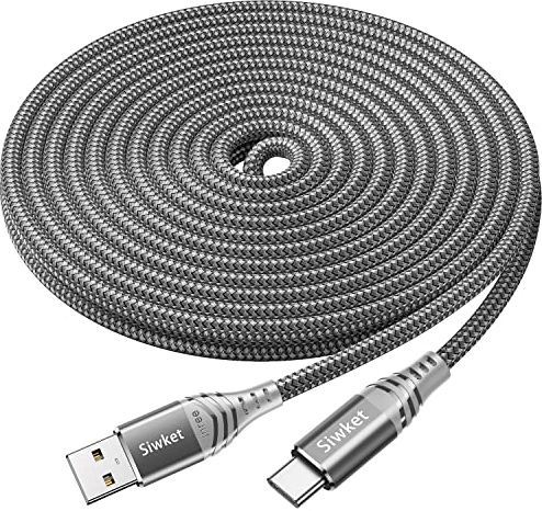 Siwket Cable USB Tipo C 5M, Cargador Tipo C Nylon Carga Rápida y Sincronización Cable USB C para Samsung S10/S9/S8/Note 10/Note 9, Huawei P30/P20/Mate 20, Sony Xperia