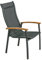Dehner Stapelstuhl Chicago Wood, mit Armlehne, 108.5 x 66 x 75 cm, Aluminium/FSC®-zertifiziertes Teakholz/Textilene, schwarz