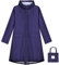 ANYOO Veste de Pluie Imperméable pour Femmes avec Capuche, Manteau de Pluie Léger et Long, Coupe-vent et Trench,Bleu Foncé,Taille unique