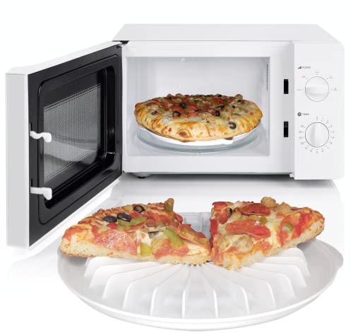 Kitchen Discovery Microwave Pizza Reheater Tray Reuseable Plate for Bacon, Snacks in the Microwave Oven - Safe, BPA-Free Round Pizza Pan for Cooking, Reheating