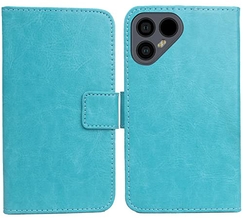 Tnviud PU Leder Tasche Hülle TPU Silikon Schale Für Fairphone 4 6.3 Handy Flip Brieftasche Schutz Case Cover Etui Schutzhülle Klapphülle Handytasche (Farbe: Blau)