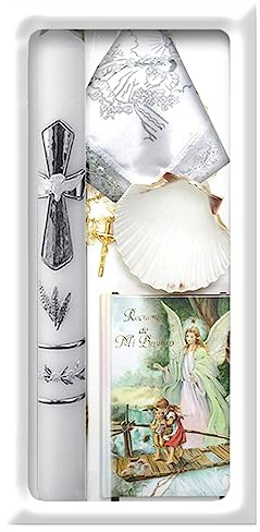 Set de velas para bautizo para niños y niñas, set de bautizo católico con vela, Velas para Bautizo de Niño (verde)