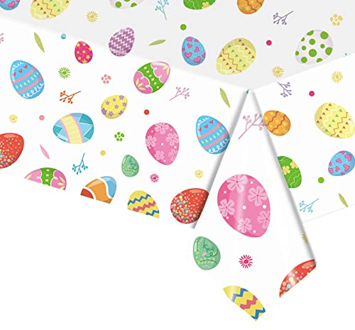 Ostern Tischdecke,Ostertischdecke 137 x 274cm Tischdecke,Osterdecken Tischdecke Gartentischdecke Ostern,Osterhase Party Tischdecke,Ostertischläufer Plastiktischdecke Frühling Ostern Kindergeburtstag