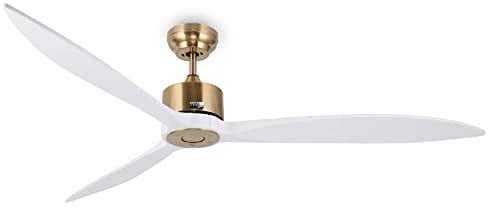 reiga Ventilatore a soffitto in legno 3099-801-01 (165cm, Bianco (Senza luce))