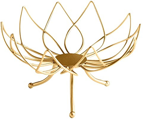 Cesta de Frutas Frutero de Metal Estante Soporte Cesta de Frutas de encimera (Oro 28 * 15 cm)