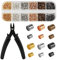 2700stk Crimp Perlen Set, 1,5mm und 2mm Quetschperlen mit Quetschzange 6 Farben Quetschröhrchen für Heimwerker Armbänder Halsketten Schmuckherstellungszubehör