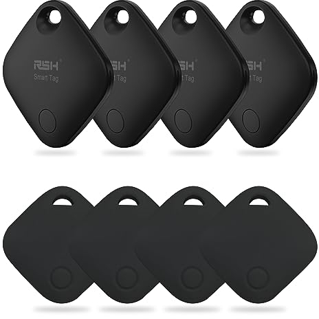 RSH AirTag Smart Tag Koffer Tracker 4er Pack, Bluetooth-Tracker, Schlüsselfinder Key Finder Kompatibel mit Apple „Wo ist?“ APP (iOS NUR),für Geldbeutel/Koffer Gepäck/Taschen, Austauschbarer Akku