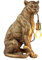 formano Leopard Stehlampe Antik-Gold 51cm - E27 Tischlampe mit Löwenkopf - Vintage Dekolampe für Wohnzimmer & Schlafzimmer - 40W Elegante Beleuchtung Stimmungslampe Tierlampe Löwe