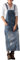 Salopette da donna vintage classica con bretelle, lunghe gonne in denim lavate invecchiate gonne abito gonne con fori strappati salopette tuta, Azzurro, 48