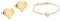 Liebeskind Damen-Ohrstecker Edelstahl LJ-0308-E-11 & Damen Armband Herz Edelstahl Silber 20 cm (gold)