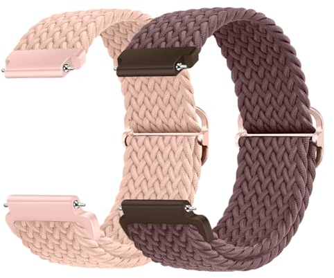 MaEiol 18mm Armband für Huawei Watch GT 6/5/4 41mm /Huawei Watch 5/GT 5 Pro 42mm / Garmin Venu 4/Venu 3S 41mm /Garmin Forerunner 265S, Nylon Geflochtenes Weich Ersatzarmband Armbänder für Damen Herren