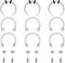 Yolev 9 Stück Hufeisen Piercing Silber 16g Septum Piercing Schwarz Gold Stahlfarbe Septum Nasenring aus Edelstahl 10 mm Nasenpiercing Chirurgenstahl Augenbrauen Lippenpiercing Ring Kugel und Spitze