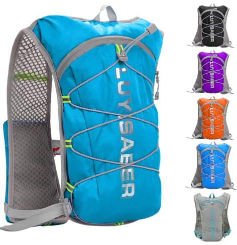Running Hydration Vest Backpack, Lightweight Adjust Chest Straps Water Daypack Compatible with 2L Water Bladder, Breathable Reflective Hydrating Pack for Women Men Hiking Cycling Climbing Marathon