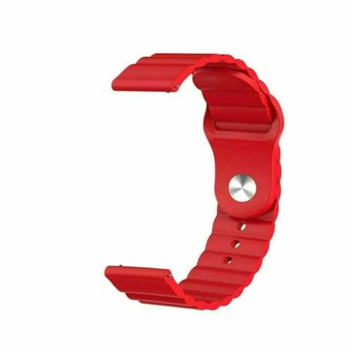 TJGLTD Bracelet de montre compatible avec Samsung Galaxy 2 3 4 5 6 Classic Pro S3 Frontier Bracelet de montre unisexe en silicone côtelé 20 mm, 22 mm (20 mm, rouge), 20 mm, Silicone