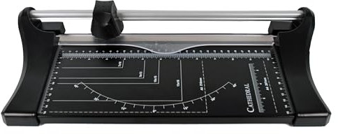 Cathedral Products A4 Black Premium Rotary Paper Trimmer with Metal Base | Precise Cutting | Cuts Up to 10 Sheets | Compact Design for Home and Office