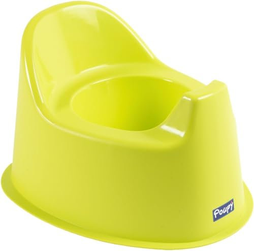 Poupy Neues grünes anatomisches Töpfchen für Kinder mit Rückenlehne und großem Sitz, vergrößerter Standfuß für maximale Sicherheit