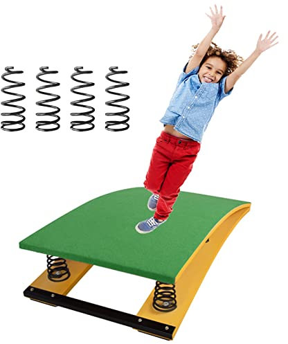 Gymnastikhilfe-Sprungbrett, Gymnastik-Sprungbrett für Zuhause, Schule, Spielzimmer-Turnhalle, Junior-Sprungbretter für Kinder, kleine Turner, Sprungbretter für Kinder und Teenager für den Keller (Grü