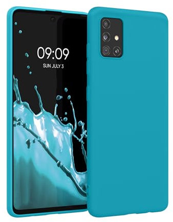 kwmobile Hülle kompatibel mit Samsung Galaxy A51 Hülle - weiches TPU Silikon Case - Cover geeignet für kabelloses Laden - Cool Glacier