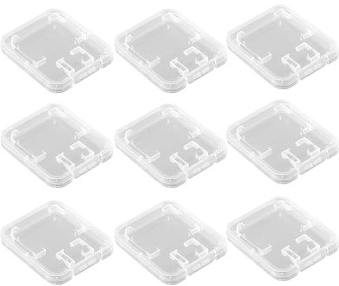9 Stück SD Karten Aufbewahrung, Speicherkartenhüllen Aufbewahrungsbox Mit Kartenetui - Transparent für Speicherkarten