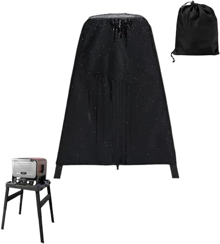 Ninja Wood Fire Outdoor Stand Oven cover, 35 x 27 x 45 , 600D Oxford cloth waterproof Pizza oven cover, black with pocket and handle for stand on Ninja OO101 Woodfire Outdoor oven