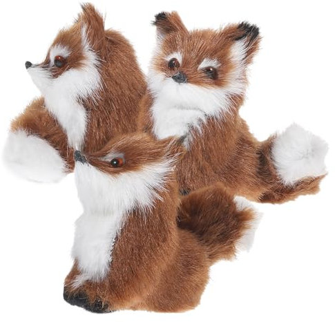 HOLIDYOYO 3stücke Teiliges Fuchs-Figuren Aus Plüsch Lebendige Miniatur-Dekoration Für Weihnachtsbaum Realistische Kuschelige Tierfiguren Für Kreative Wohnaccessoires