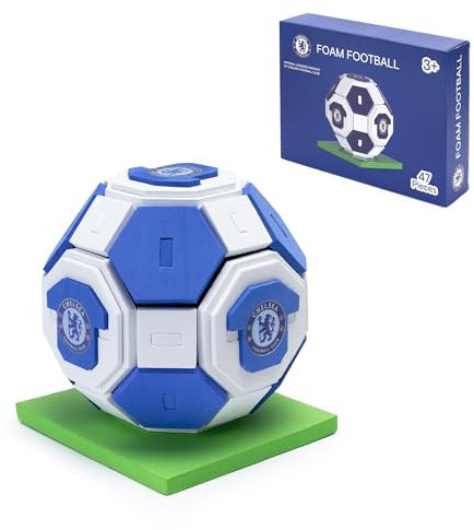 The Gift Scholars Chelsea FC Official Licensed 3D Foam Football Puzzle – 47-Piece Buildable Model for Ages 3+
