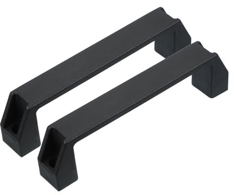 PATIKIL Kunststoff-Ziehgriffe 180mm Lochabstände, 2 Stück Quadratische Schubladengriffe Küchenbeschläge für Gepäck Mechanische Ausrüstungstür Schrankgriff, Schwarz