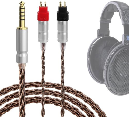 Geekria Apollo - Cavo audio di ricambio compatibile con cuffie Sennheiser HD 600, HD 650, HD 660S2, HD 6XX, da 4,4 mm a 2 pin, per audiofili ad alta risoluzione (1,5 m)