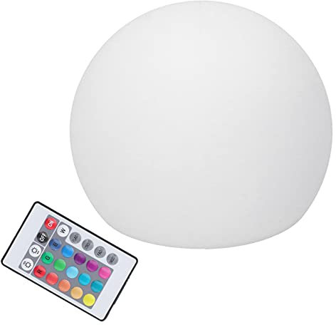 LED-Kugellicht, RGBW, Kugellampe, Nachtlicht mit 24-Tasten-Fernbedienung, 16 Dimmbare Farbmodi, 15 X 15 Cm