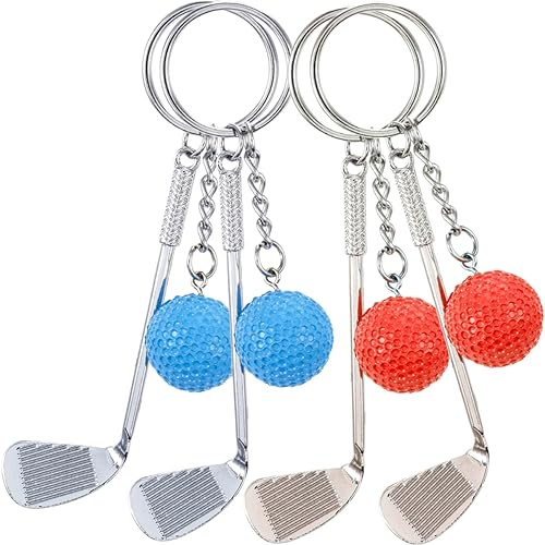 ibasenice Golfball Schlüsselanhänger 4 Stück Bunt Kreativer Leichter Golfschläger Anhänger Strapazierfähiges Zubehör Für Schlüssel Rucksack Auto Dekorative Golfschmuck Idee