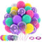 Palloncini Colorati Compleanno, 52 Pezzi Palloncini Viola Rosa Blu Gialli Con Coriandoli Viola Metallizzati Lattice Colorati, Palloncini Rosa Decorazioni Feste Di Matrimonio Ragazze Donne