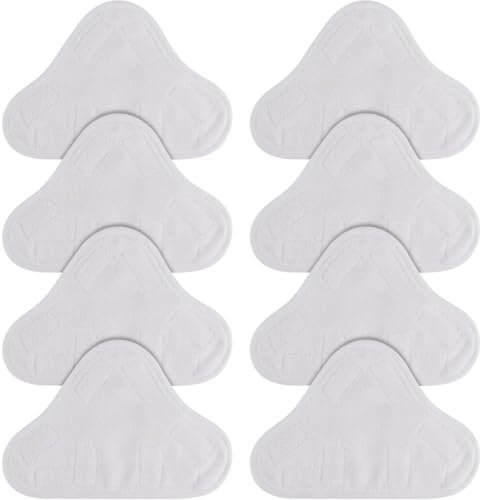 FiTspi Lot de 8 chiffons de rechange en microfibre pour balai vapeur H2O Mop X5, lavables pour housses de nettoyage de sol H20 x 5