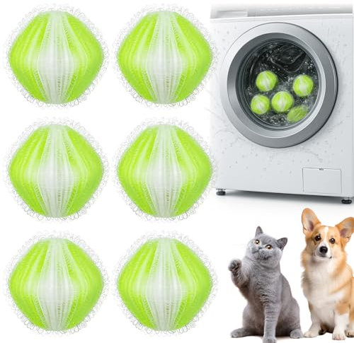 Tierhaarentferner für die Waschmaschine, Wiederverwendbare Fusselbälle Waschmaschine gegen Tierhaare Flusen, Ideal für Haushalte mit Haustieren (Grün)