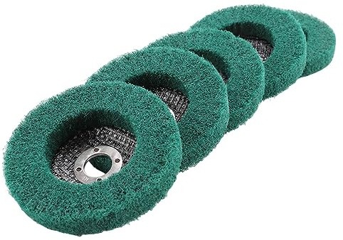 Wadakada 5Pcs Nylon Fiber Flap Wheels Polishing Buffing Wheel Scouring Pad Grinding Disc for Angle Grinder for Metal Polisher