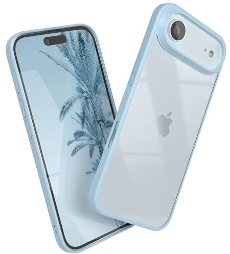 EAZY CASE Clear Hybrid Bumper Hülle kompatibel mit iPhone Air, Handyhülle mit Ultra Aufprallschutz, Stoßfest und Kratzfest, dünne Schutzhülle mit Kameraschutz, Handy Case, Hell Blau