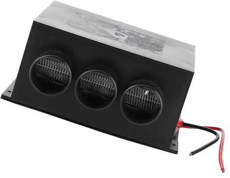 SIXRUN Chauffage 12 V pour Camping-car et Voiture, Dégivreur de Pare-brise Portable 300 W avec Conception à 3 Trous, Chauffage en Céramique PTC pour le Dégivrage et le Réchauffement dans les