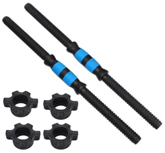 GARVALON 40cm Kurzhantelstange mit Rändelgriff Hantel Pleuelstange aus Stahl 2 Stück mit Muttern Ersatzstange für Krafttraining Zuhause Trainingsgeräte für Muskelaufbau