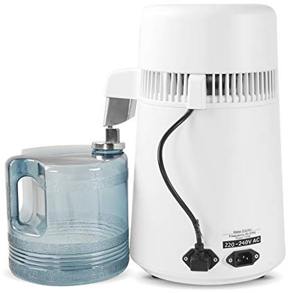 4L Water Distiller Machine, 750W Pure Distilled Water Machine for Home Countertop Table Desktop with BPA-Free Container, 304 Stainless Steel Interior, Auto Shut-Off, for Home & Humidifier (White)