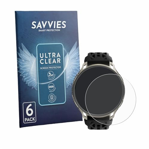 Savvies Schutzfolie für Amazfit Cheetah 2 Pro | 6 Stück Transparenter Displayschutz Made in Germany Ultra-Klar Displayschutz-Folie