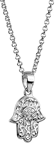 Nenalina Damen Halskette aus 925 Sterling Silber mit Hand der Fatima